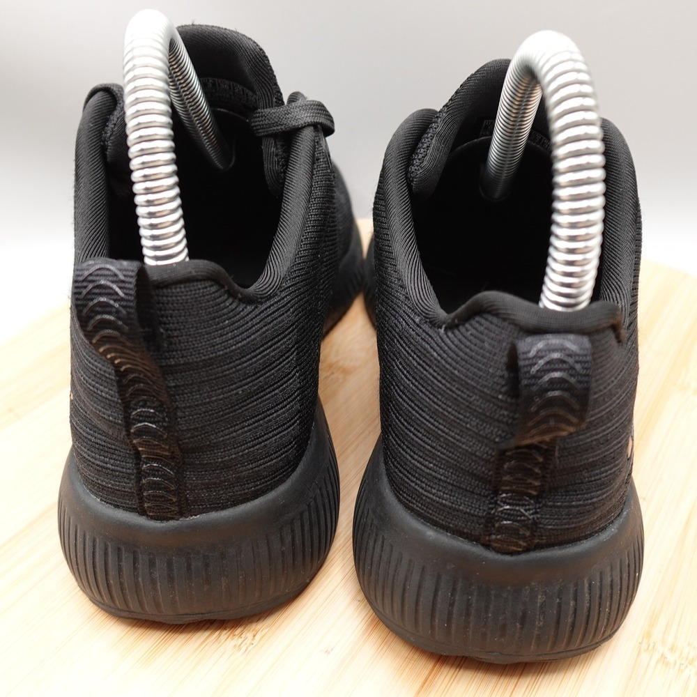 Skechers Shoes Womens 6 Bobs Sport Squad 3 Black Knit Memory Foam Sneakers 32504 - Picture 4 of 9